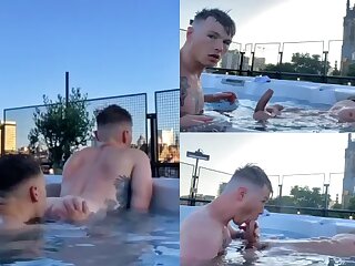 blowjob in the rooftop jacuzzi