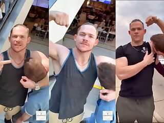 the dom guy wanted to show the public his slave faggot