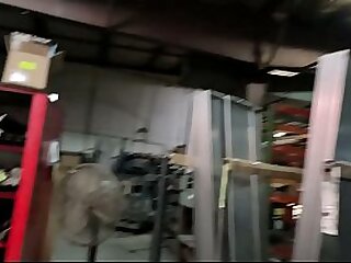 Blue collar man putting in work and busting a nut on his smoke break