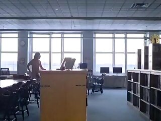 Teen fag slut gets naked and runs around his schools library