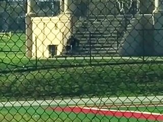 A horny hung guy gets it off in the park